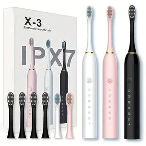 X3 Sonic Electric Toothbrush Rechargeable | USB Fast Charging Toothbrush with 5 Modes Deep Cleaning Whitening & Gum Care
