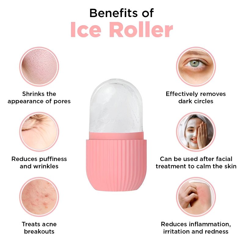 Easy Use Multi - Purpose Mini Silicone Facial Ice Roller for Ultimate Skincare - Jaiqkam