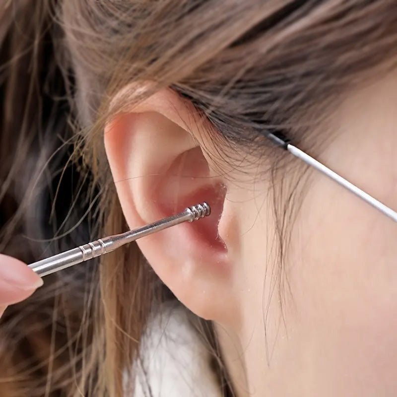 Pack of 3 Sets Stainless Steel Ear Wax Removal Kit with PU Leather Case (6 Pcs per Set) – Portable Ear Cleaner Tool Kit - Jaiqkam