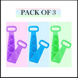 Pack Of 3 Silicone Back Scrubber Soft Loofah Bath Towel And Massage Belt - Jaiqkam