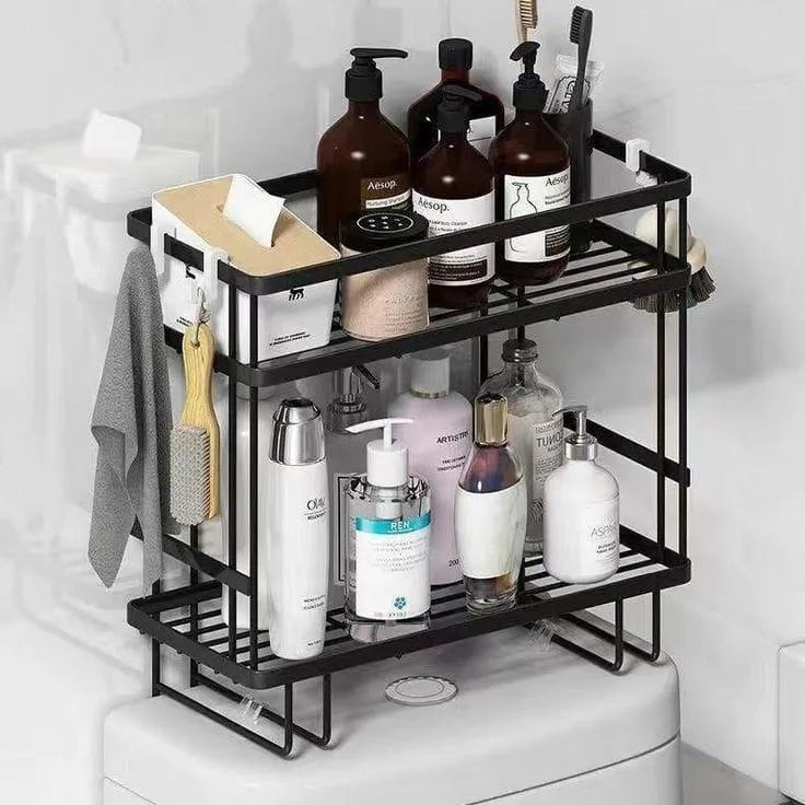 Premium Black Stainless Steel Organizer for Ultimate Bathroom Organization - Jaiqkam