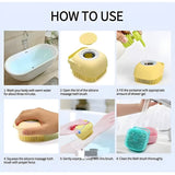 Set of 2 Soft Silicone Massage Bath Brushes with Soap Dispenser and Easy - Clean Design - Jaiqkam