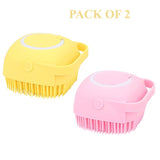 Set of 2 Soft Silicone Massage Bath Brushes with Soap Dispenser and Easy - Clean Design - Jaiqkam